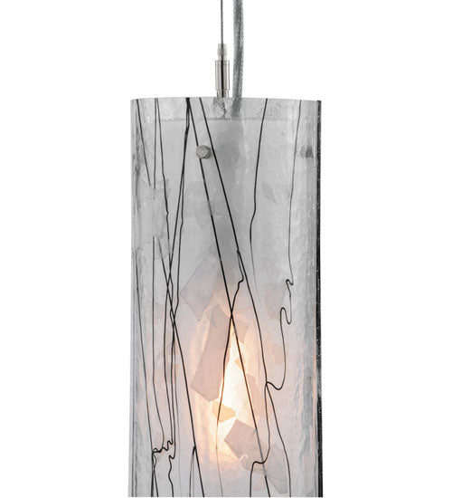 Meyda Lighting Metro Fusion 6" Black Powdercoat Branches Mini Pendant Light With White Shade Glass
