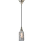 Meyda Lighting Metro Fusion 6" Brushed Nickel Licorice Mini Pendant Light With Black & White Draped Shade Glass