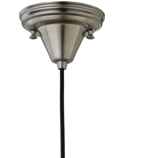 Meyda Lighting Metro Fusion 6" Brushed Nickel Licorice Mini Pendant Light With Black & White Draped Shade Glass