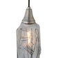 Meyda Lighting Metro Fusion 6" Brushed Nickel Licorice Mini Pendant Light With Black & White Draped Shade Glass