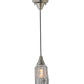 Meyda Lighting Metro Fusion 6" Brushed Nickel Licorice Mini Pendant Light With Black & White Draped Shade Glass