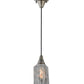 Meyda Lighting Metro Fusion 6" Brushed Nickel Licorice Mini Pendant Light With Black & White Draped Shade Glass
