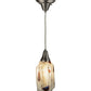 Meyda Lighting Metro Fusion 6" Brushed Nickel Mini Pendant Light With Ramoscelli Draped Shade Glass