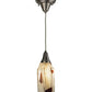 Meyda Lighting Metro Fusion 6" Brushed Nickel Mini Pendant Light With Ramoscelli Draped Shade Glass