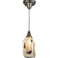 Meyda Lighting Metro Fusion 6" Brushed Nickel Mini Pendant Light With Ramoscelli Draped Shade Glass