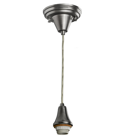 Meyda Lighting Metro Fusion 6" Brushed Nickel Mini Pendant Light With Ramoscelli Draped Shade Glass