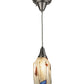 Meyda Lighting Metro Fusion 6" Brushed Nickel Mini Pendant Light With Ramoscelli Draped Shade Glass