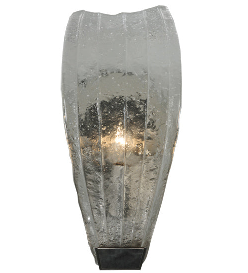 Meyda Lighting Metro Fusion 6" Brushed Stainless Steel Wall Sconce With Crystal Clear Shade Glass
