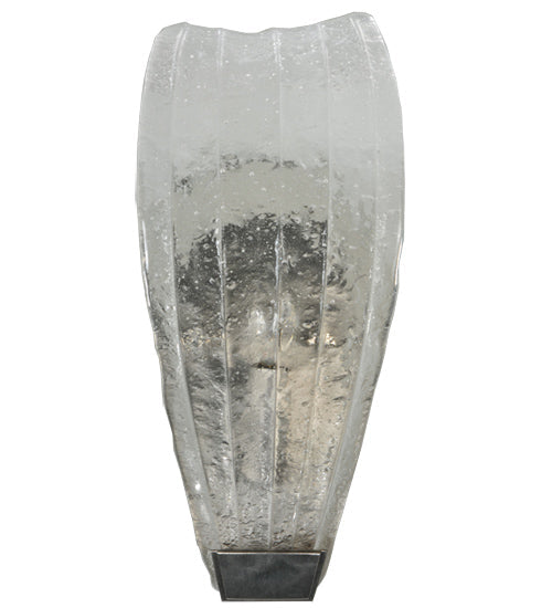 Meyda Lighting Metro Fusion 6" Brushed Stainless Steel Wall Sconce With Crystal Clear Shade Glass