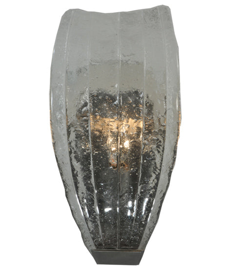 Meyda Lighting Metro Fusion 6" Brushed Stainless Steel Wall Sconce With Crystal Clear Shade Glass