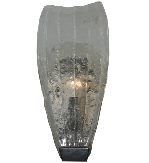 Meyda Lighting Metro Fusion 6" Brushed Stainless Steel Wall Sconce With Crystal Clear Shade Glass