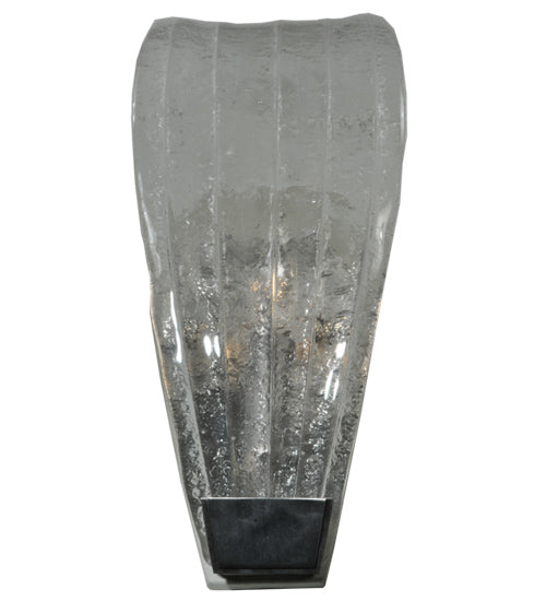 Meyda Lighting Metro Fusion 6" Brushed Stainless Steel Wall Sconce With Crystal Clear Shade Glass