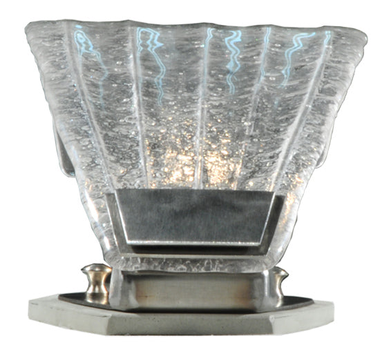 Meyda Lighting Metro Fusion 6" Brushed Stainless Steel Wall Sconce With Crystal Clear Shade Glass