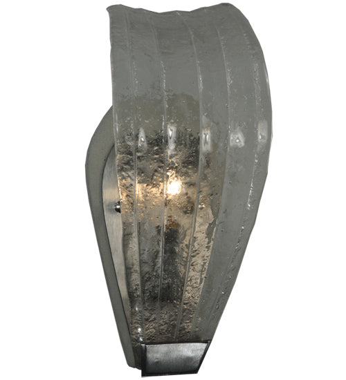 Meyda Lighting Metro Fusion 6" Brushed Stainless Steel Wall Sconce With Crystal Clear Shade Glass