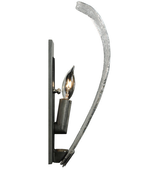 Meyda Lighting Metro Fusion 6" Brushed Stainless Steel Wall Sconce With Crystal Clear Shade Glass