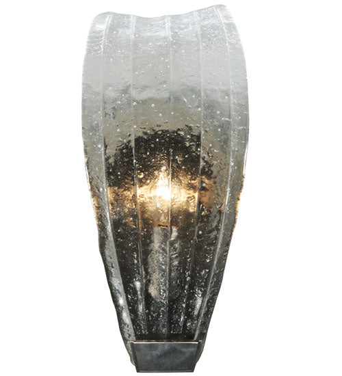 Meyda Lighting Metro Fusion 6" Brushed Stainless Steel Wall Sconce With Crystal Clear Shade Glass