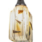 Meyda Lighting Metro Fusion 6" Cosmic Silver Vein Licorice Mini Pendant Light With Draped Clear and Amber Frit Shade Glass