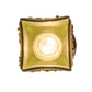 Meyda Lighting Metro Fusion 6" Craftsman Brown Distressed Draped Mini Pendant Light With Celadon Green & Amber Frit Shade Glass