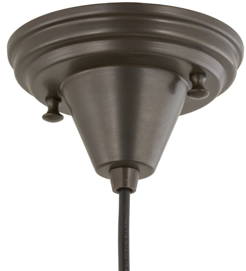 Meyda Lighting Metro Fusion 6" Craftsman Brown Distressed Draped Mini Pendant Light With Celadon Green & Amber Frit Shade Glass
