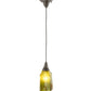 Meyda Lighting Metro Fusion 6" Craftsman Brown Distressed Draped Mini Pendant Light With Celadon Green & Amber Frit Shade Glass
