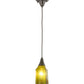 Meyda Lighting Metro Fusion 6" Craftsman Brown Distressed Draped Mini Pendant Light With Celadon Green & Amber Frit Shade Glass