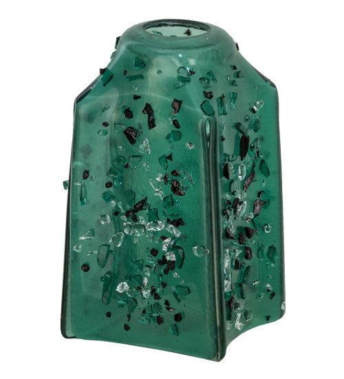 Meyda Lighting Metro Fusion 6" Green & Black Seaglass Draped Shade Glass