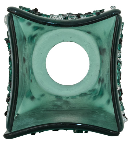 Meyda Lighting Metro Fusion 6" Green & Black Seaglass Draped Shade Glass