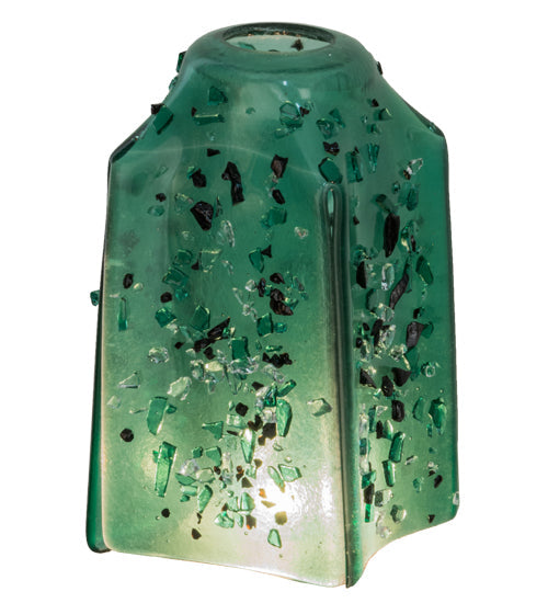 Meyda Lighting Metro Fusion 6" Green & Black Seaglass Draped Shade Glass