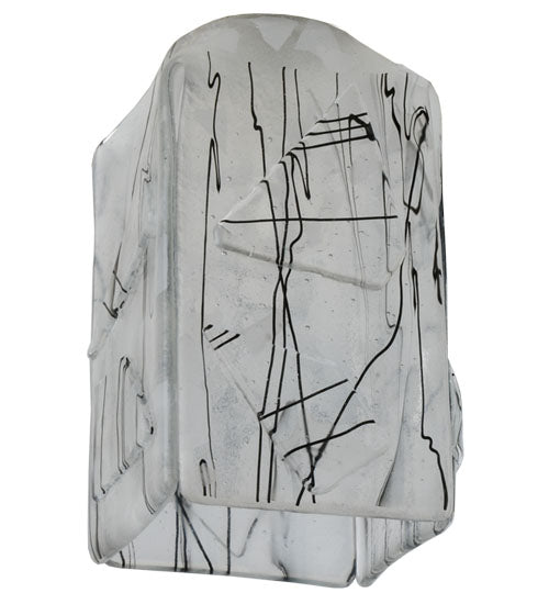 Meyda Lighting Metro Fusion 6" Licorice Draped White & Black Streamers Shade Glass