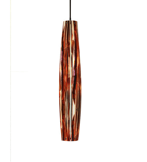 Meyda Lighting Metro Fusion 6" Mahogany Bronze Mini Pendant Light With Marina Shade Glass