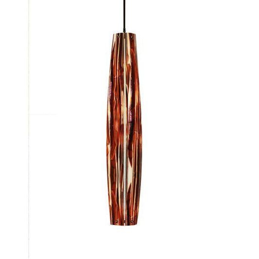 Meyda Lighting Metro Fusion 6" Mahogany Bronze Mini Pendant Light With Marina Shade Glass