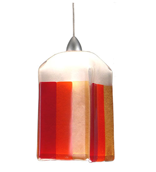 Meyda Lighting Metro Fusion 6" Platinum Litesavers Mini Pendant Light With Multi-Colored Shade Glass