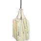 Meyda Lighting Metro Fusion 6" Satin Stainless Steel Branches Draped Mini Pendant Light With Beige Shade Glass