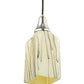 Meyda Lighting Metro Fusion 6" Satin Stainless Steel Branches Draped Mini Pendant Light With Beige Shade Glass