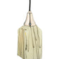 Meyda Lighting Metro Fusion 6" Satin Stainless Steel Branches Draped Mini Pendant Light With Beige Shade Glass