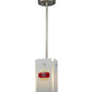Meyda Lighting Metro Fusion 6" Silver Pool Balls Mini Pendant Light With White Quadrato Shade Glass