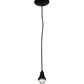Meyda Lighting Metro Fusion 6" Textured Black Mini Pendant Light With White & Brown Shade Glass