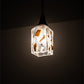 Meyda Lighting Metro Fusion 6" Textured Black Mini Pendant Light With White & Brown Shade Glass