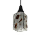 Meyda Lighting Metro Fusion 6" Textured Black Mini Pendant Light With White & Brown Shade Glass