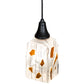 Meyda Lighting Metro Fusion 6" Textured Black Mini Pendant Light With White & Brown Shade Glass