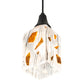 Meyda Lighting Metro Fusion 6" Textured Black Mini Pendant Light With White & Brown Shade Glass