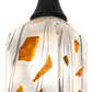 Meyda Lighting Metro Fusion 6" Textured Black Mini Pendant Light With White & Brown Shade Glass