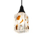 Meyda Lighting Metro Fusion 6" Textured Black Mini Pendant Light With White & Brown Shade Glass