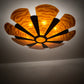Meyda Lighting Metro Fusion 60" 6-Light Mahogany Bronze Elite Semi-flush Mount Light With Amber Fused Shade Glass