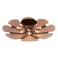 Meyda Lighting Metro Fusion 60" 6-Light Mahogany Bronze Elite Semi-flush Mount Light With Amber Fused Shade Glass