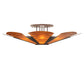 Meyda Lighting Metro Fusion 60" 6-Light Mahogany Bronze Elite Semi-flush Mount Light With Amber Fused Shade Glass