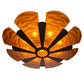 Meyda Lighting Metro Fusion 60" 6-Light Mahogany Bronze Elite Semi-flush Mount Light With Amber Fused Shade Glass