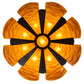 Meyda Lighting Metro Fusion 60" 6-Light Mahogany Bronze Elite Semi-flush Mount Light With Amber Fused Shade Glass
