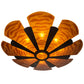 Meyda Lighting Metro Fusion 60" 6-Light Mahogany Bronze Elite Semi-flush Mount Light With Amber Fused Shade Glass