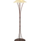 Meyda Lighting Metro Fusion 65" 3-Light Rust Nail Floor Lamp With Sunset Beige Art Shade Glass